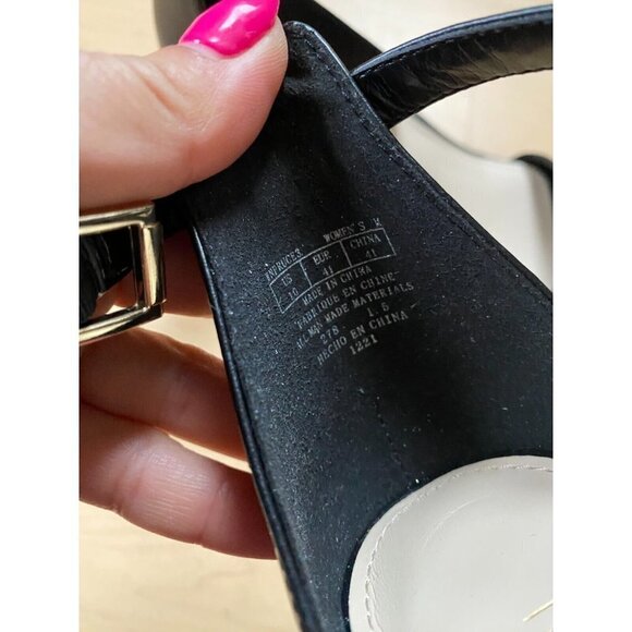 NINE West "Pruce" Black Block Heel Ankle Strap Women 10 New Sandal - Picture 5 of 11